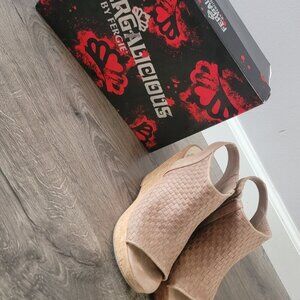 Fergalicious by Fergie peep toe wedge heels size 6